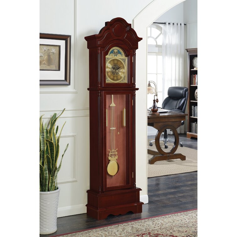 Darby Home Co 78.5 H Wood Grandfather Clock with Adjustable